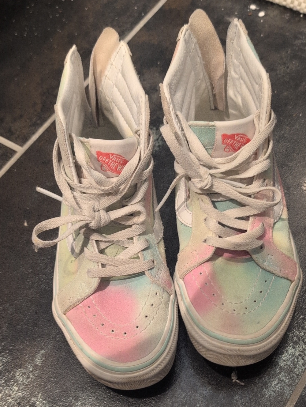 Vans Kids High-Top Sneakers - Pastel Pink, Mint & Yellow Tie-Dye